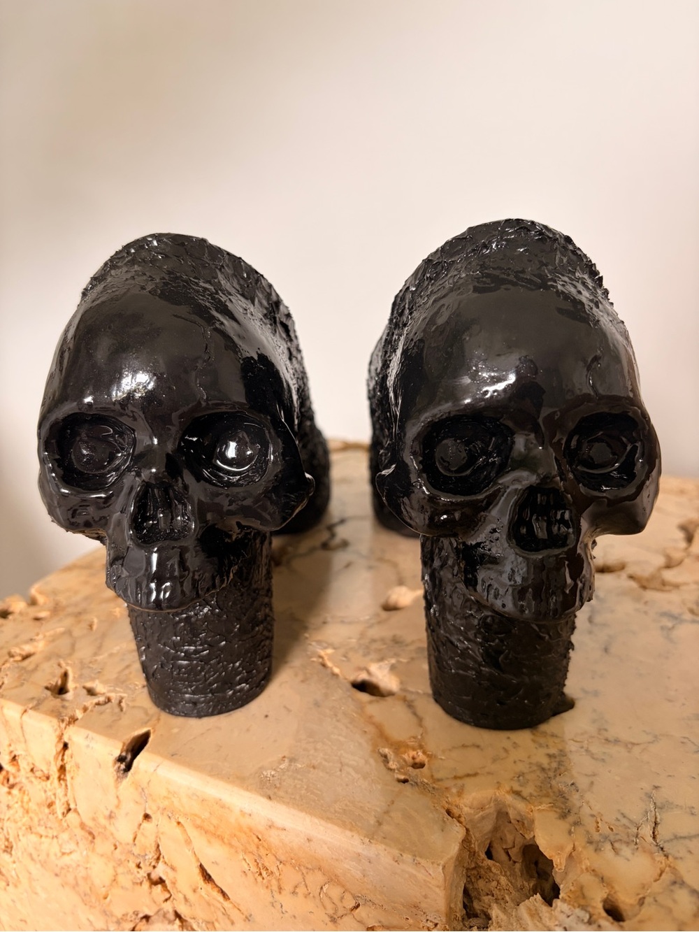 Zombie Peepshow - Black Purgatory Skull Pumps 7 1/2